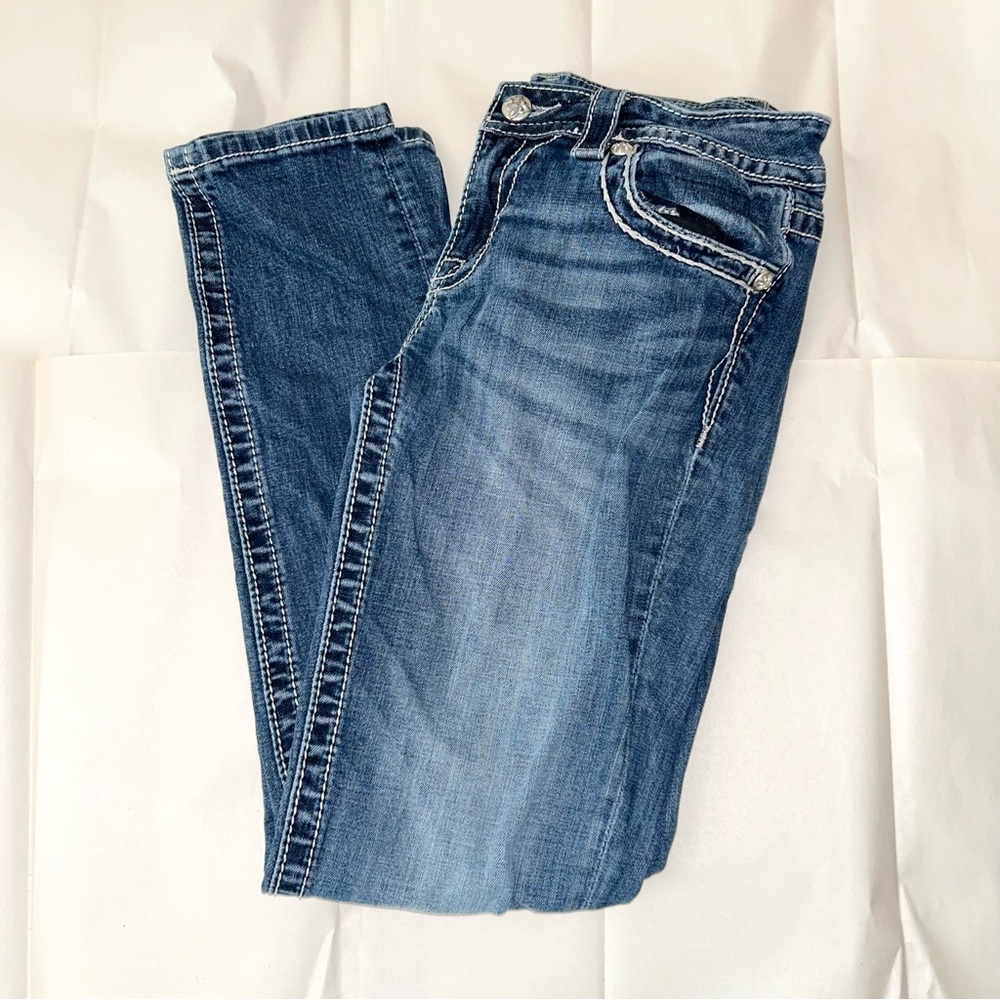Miss Me Blue Straight Skinny Denim Jeans 👖